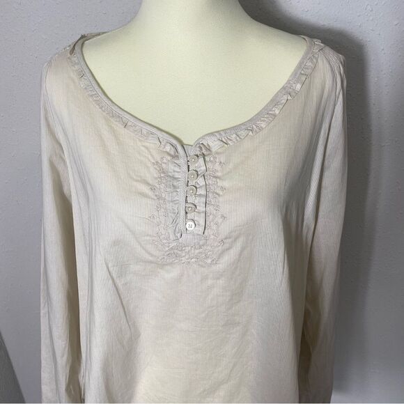 Bit & Bridle 100% Cotton Lightweight Striped Peasant Tunic Top Women's Size 1X - Picture 10 of 16